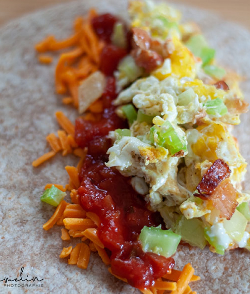 Au menu du jour : Wrap mexicain aux œufs